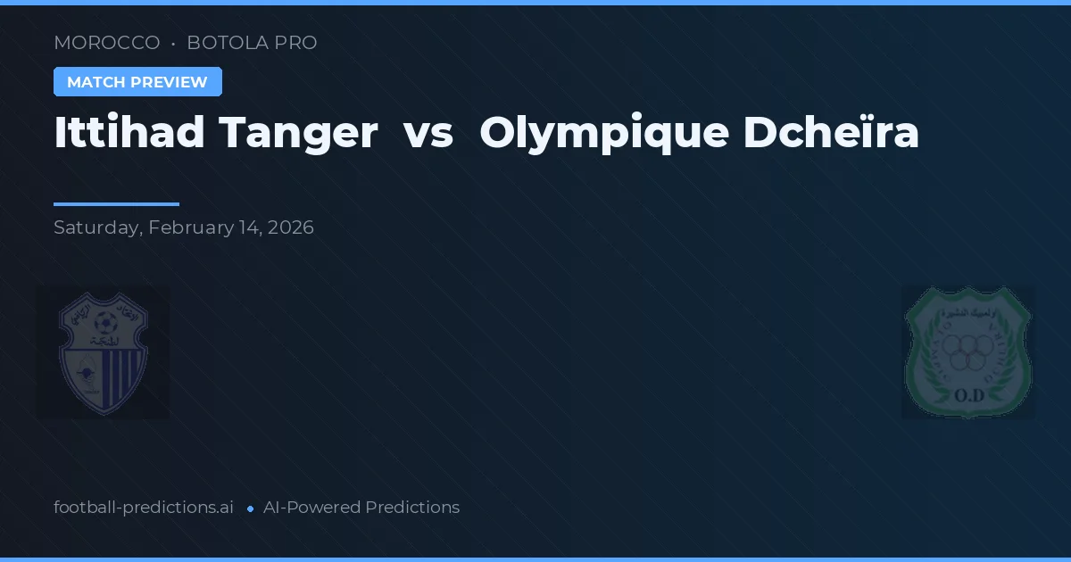 Ittihad Tanger vs Olympique Dcheïra — prognóstico e prévia do jogo