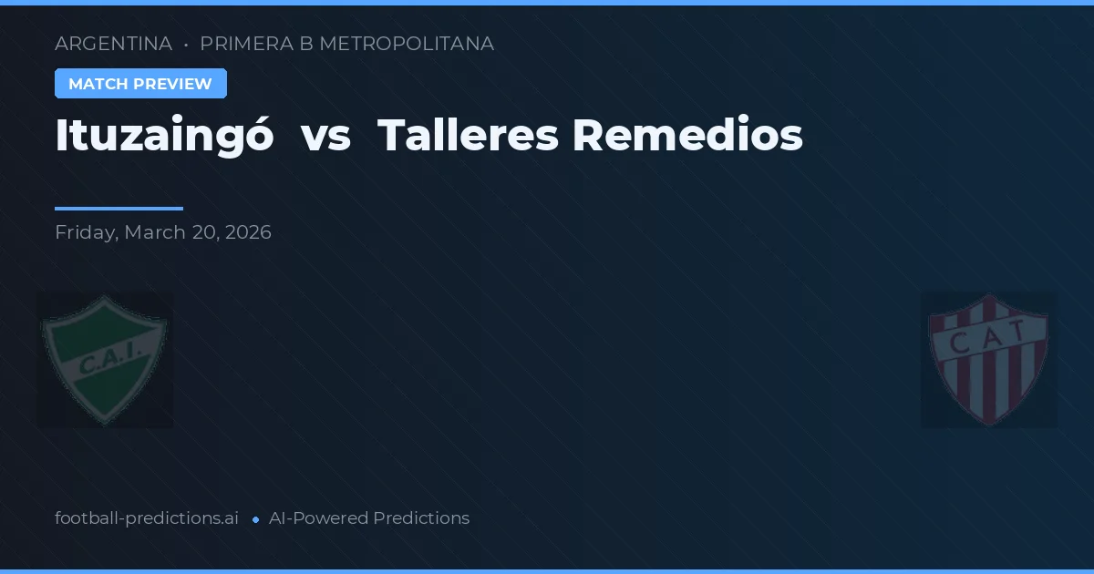 Ituzaingó vs Talleres Remedios — prognóstico e prévia do jogo