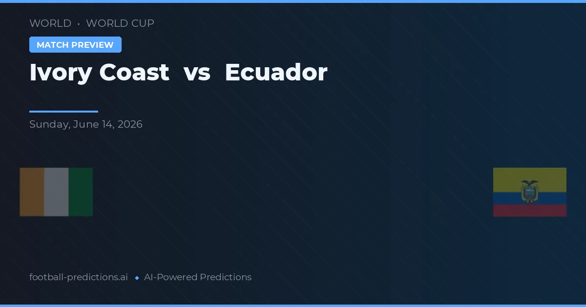 Costa do Marfim vs Equador — prognóstico e prévia do jogo