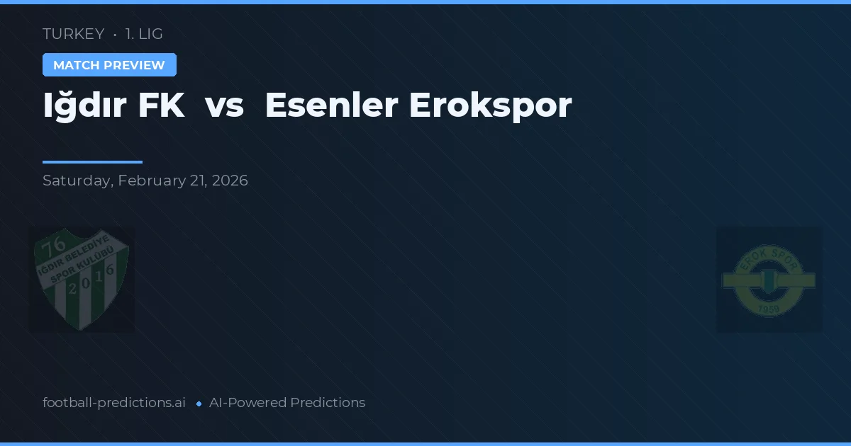Iğdır FK vs Esenler Erokspor — prognóstico e prévia do jogo