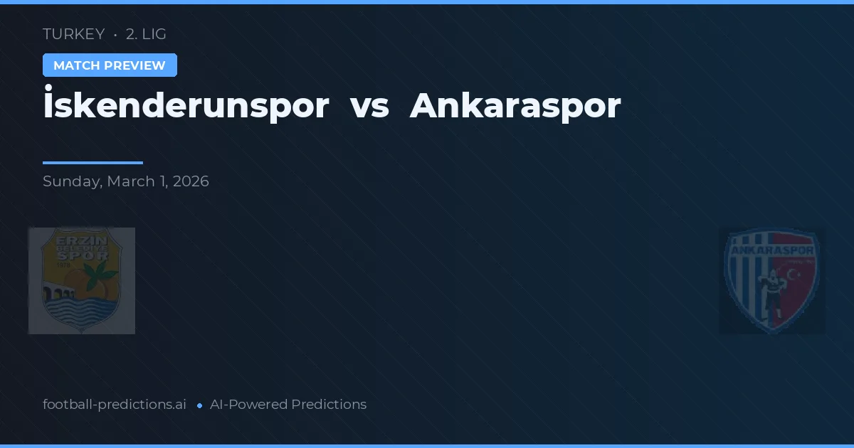İskenderunspor vs Ankaraspor — prognóstico e prévia do jogo