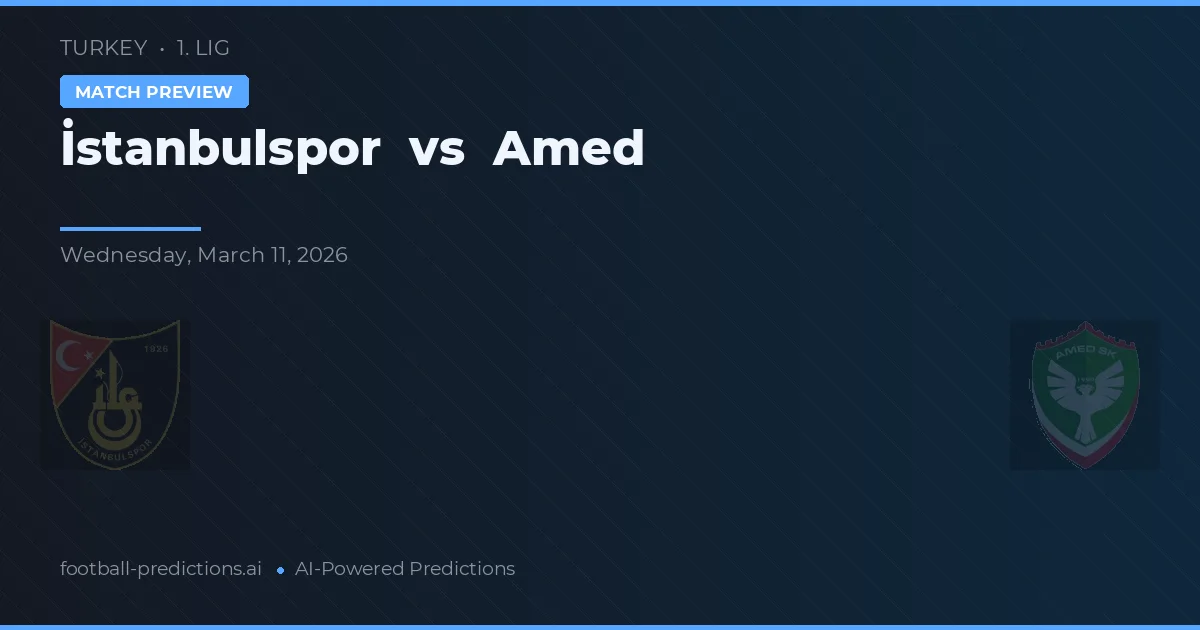 İstanbulspor vs Amed — prognóstico e prévia do jogo