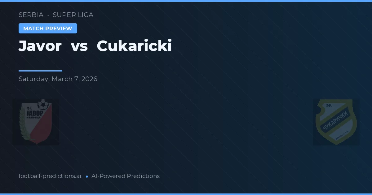 Javor vs Cukaricki — prognóstico e prévia do jogo