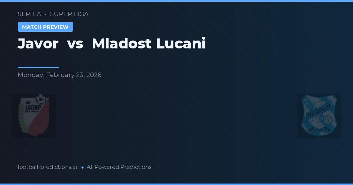 Javor vs Mladost Lučani — prognóstico e prévia do jogo