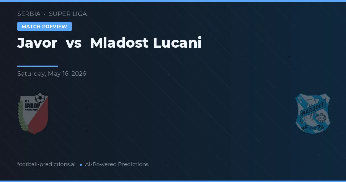 Javor vs Mladost Lučani — prognóstico e prévia do jogo