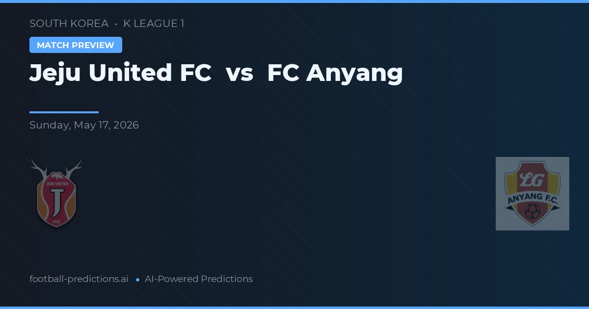 Jeju United FC vs Anyang FC — prognóstico e prévia do jogo