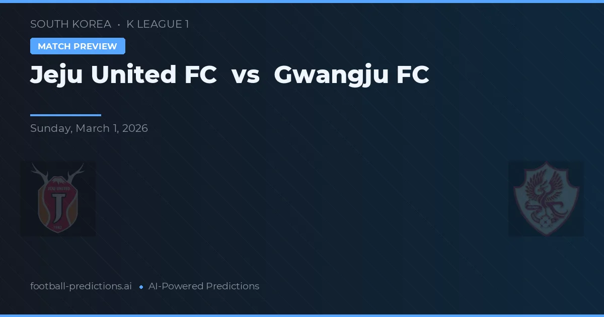 Jeju United FC vs Gwangju FC — prognóstico e prévia do jogo