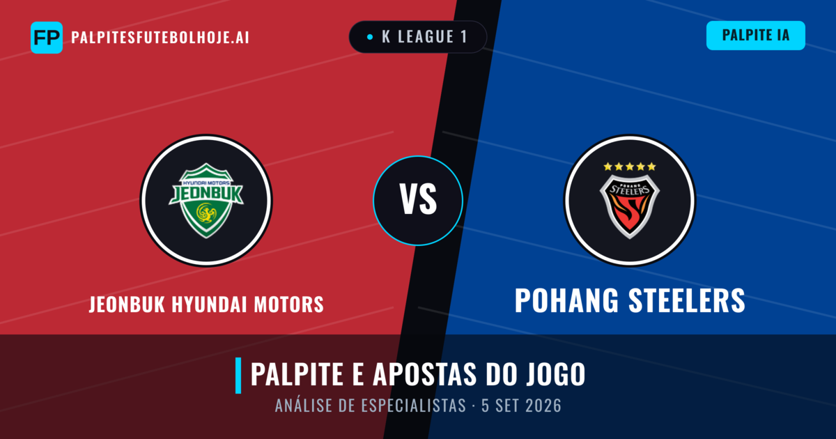 Jeonbuk Hyundai Motors vs Pohang Steelers — prognóstico e prévia do jogo
