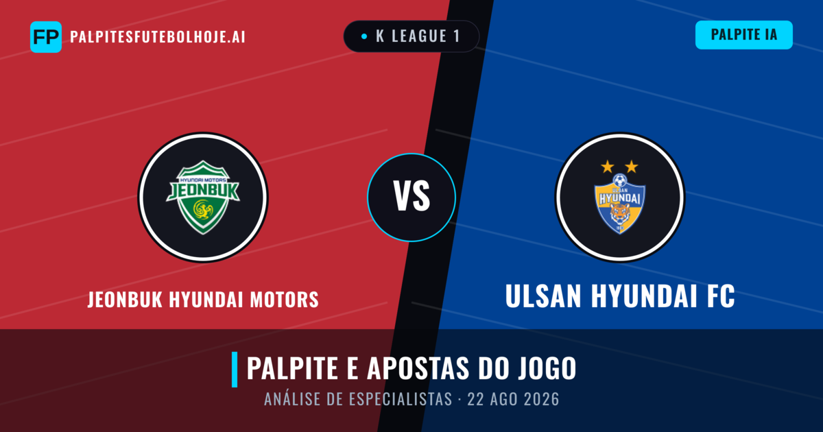 Jeonbuk Hyundai Motors vs Ulsan Hyundai FC — prognóstico e prévia do jogo