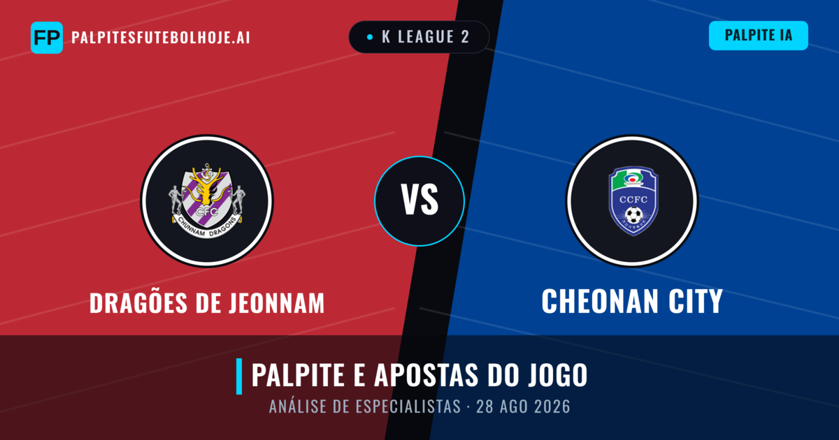 Dragões de Jeonnam vs Cheonan City — prognóstico e prévia do jogo