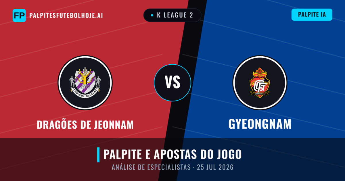 Dragões de Jeonnam vs Gyeongnam — prognóstico e prévia do jogo