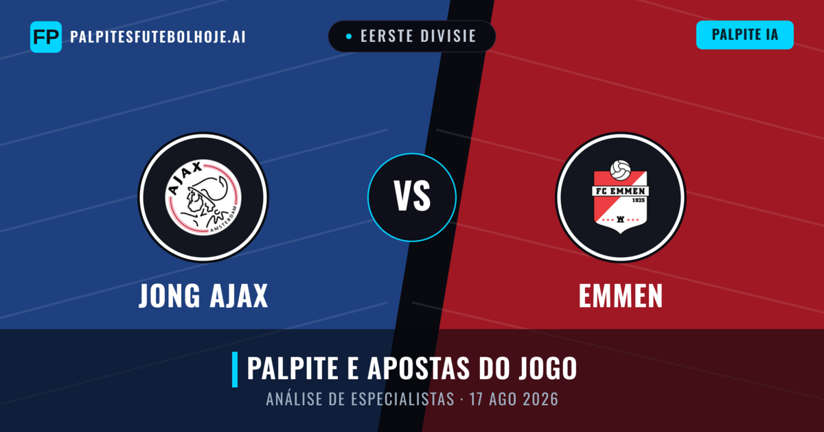 Jong Ajax vs Emmen — prognóstico e prévia do jogo