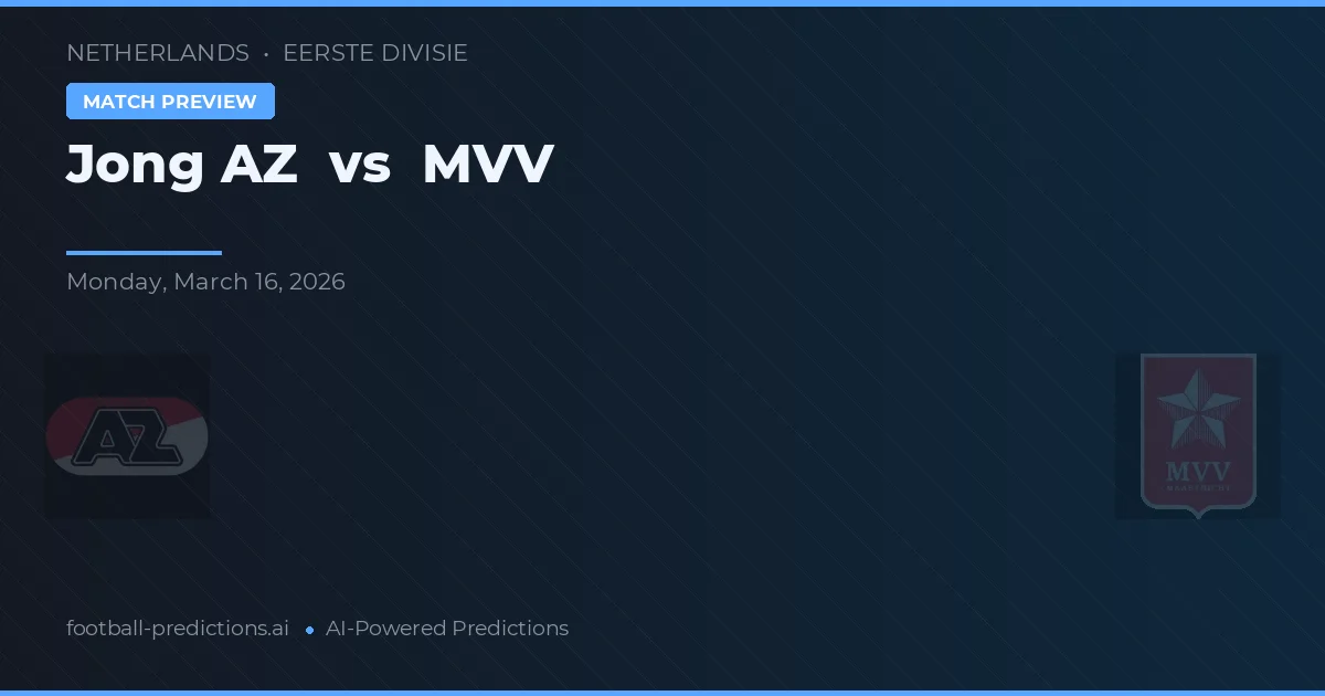 Jong AZ vs MVV — prognóstico e prévia do jogo