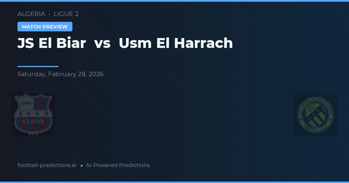 JS El Biar vs USM El Harrach — prognóstico e prévia do jogo