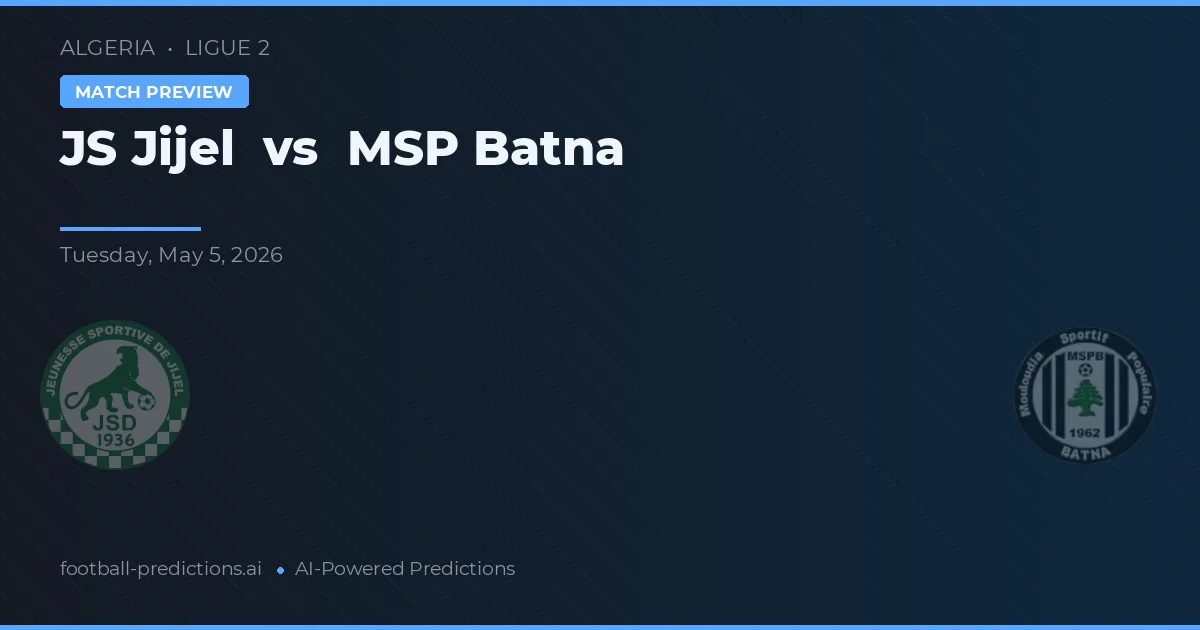 JS Jijel vs MSP Batna — prognóstico e prévia do jogo