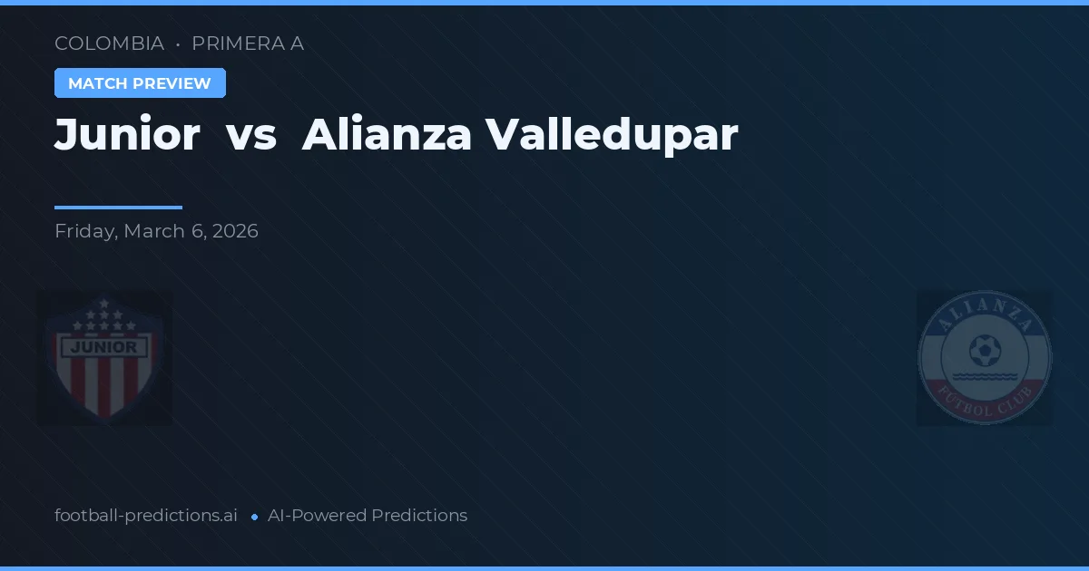 Junior vs Alianza Valledupar — prognóstico e prévia do jogo