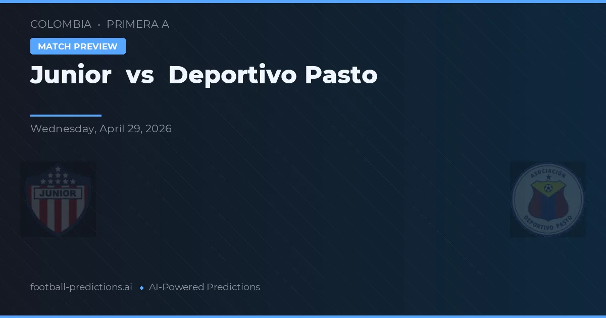 Junior vs Deportivo Pasto — prognóstico e prévia do jogo