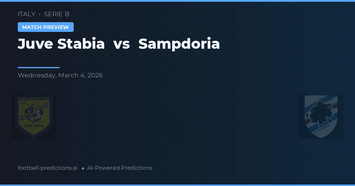 Juventus Stabia vs Sampdoria — prognóstico e prévia do jogo