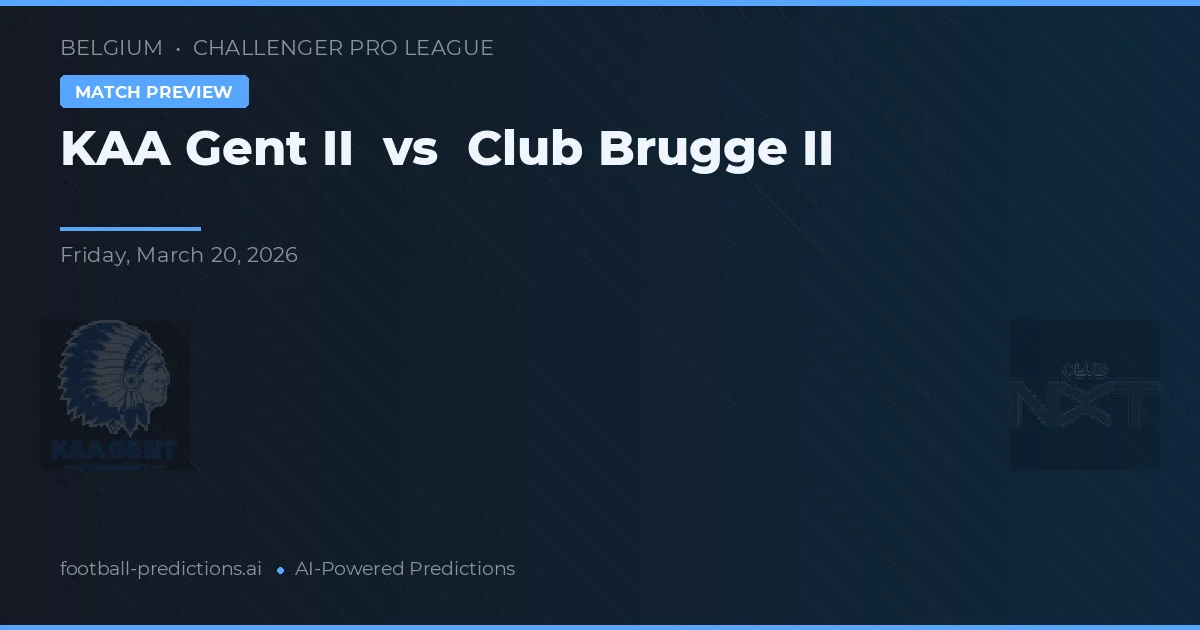 KAA Gent II vs Club Brugge II — prognóstico e prévia do jogo