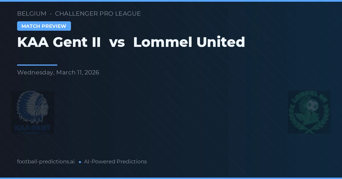 KAA Gent II vs Lommel United — prognóstico e prévia do jogo