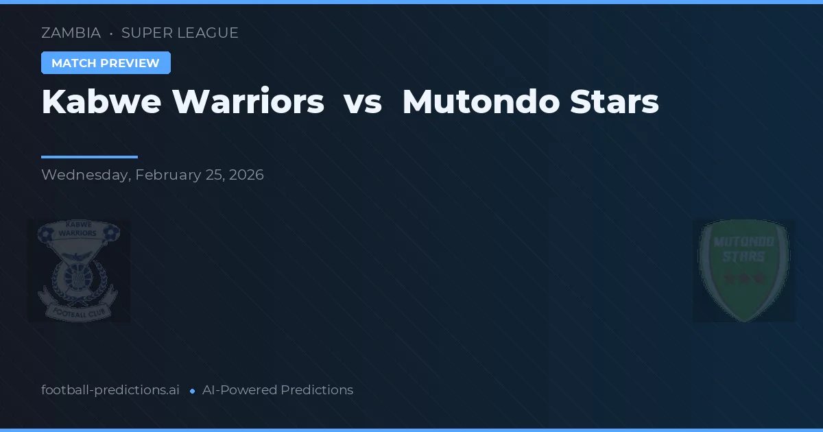 Guerreiros de Kabwe vs Mutondo Stars — prognóstico e prévia do jogo