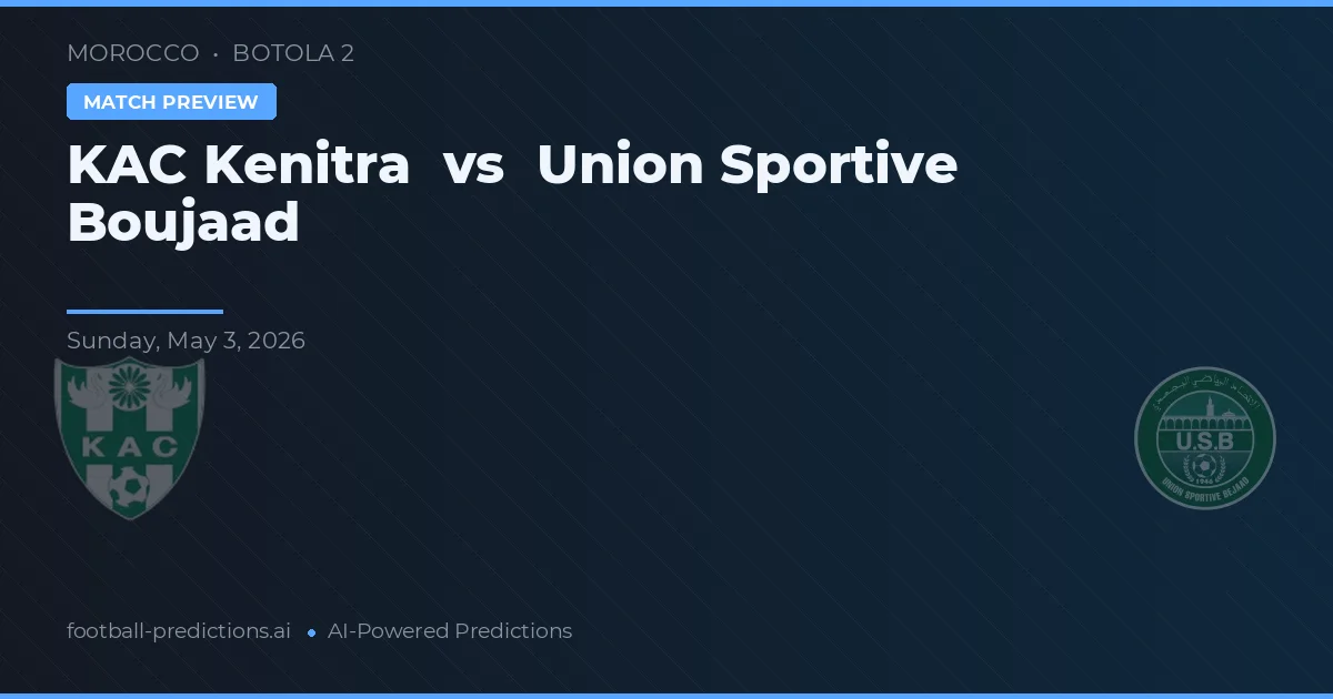 KAC Kenitra vs União Sportive Boujaad — prognóstico e prévia do jogo