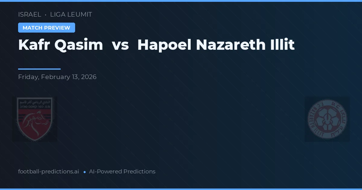 Kafr Qasim vs Hapoel Nazareth Illit — prognóstico e prévia do jogo