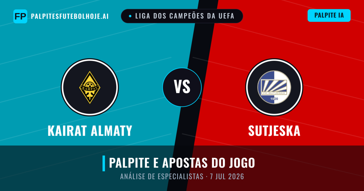 Kairat Almaty vs Sutjeska — prognóstico e prévia do jogo