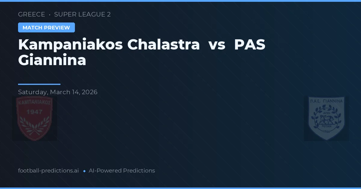 Kampaniakos Chalastra vs PAS Giannina — prognóstico e prévia do jogo