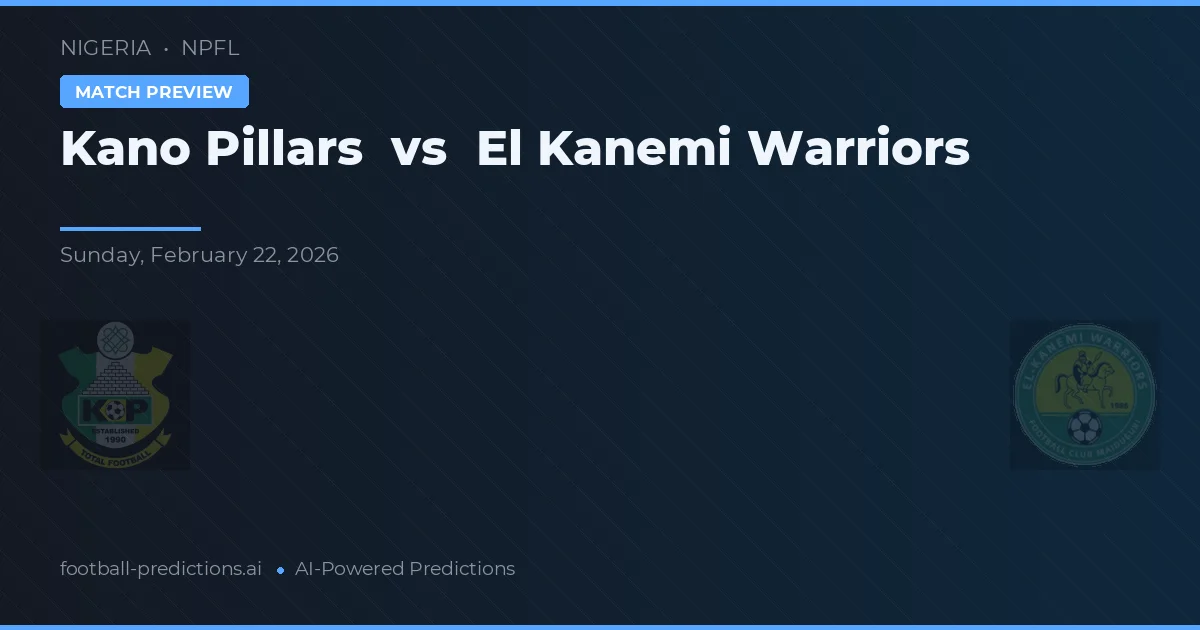 Kano Pillars vs El Kanemi Warriors — prognóstico e prévia do jogo