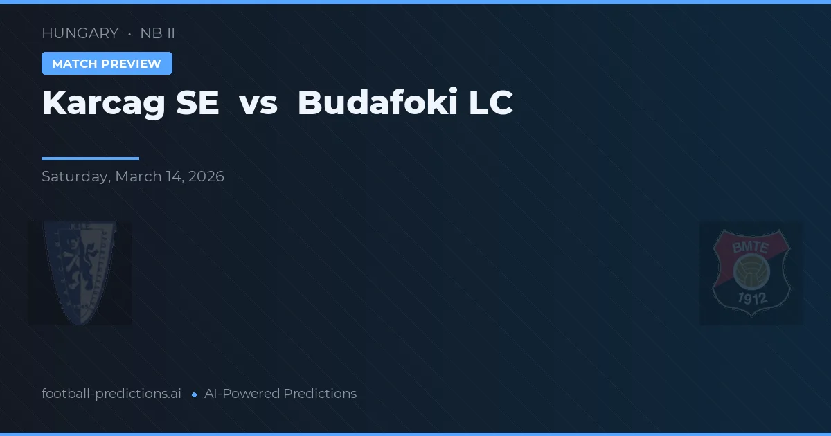 Karcag SE vs Budafoki LC — prognóstico e prévia do jogo