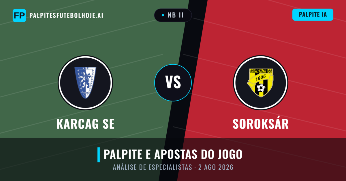 Karcag SE vs Soroksár — prognóstico e prévia do jogo