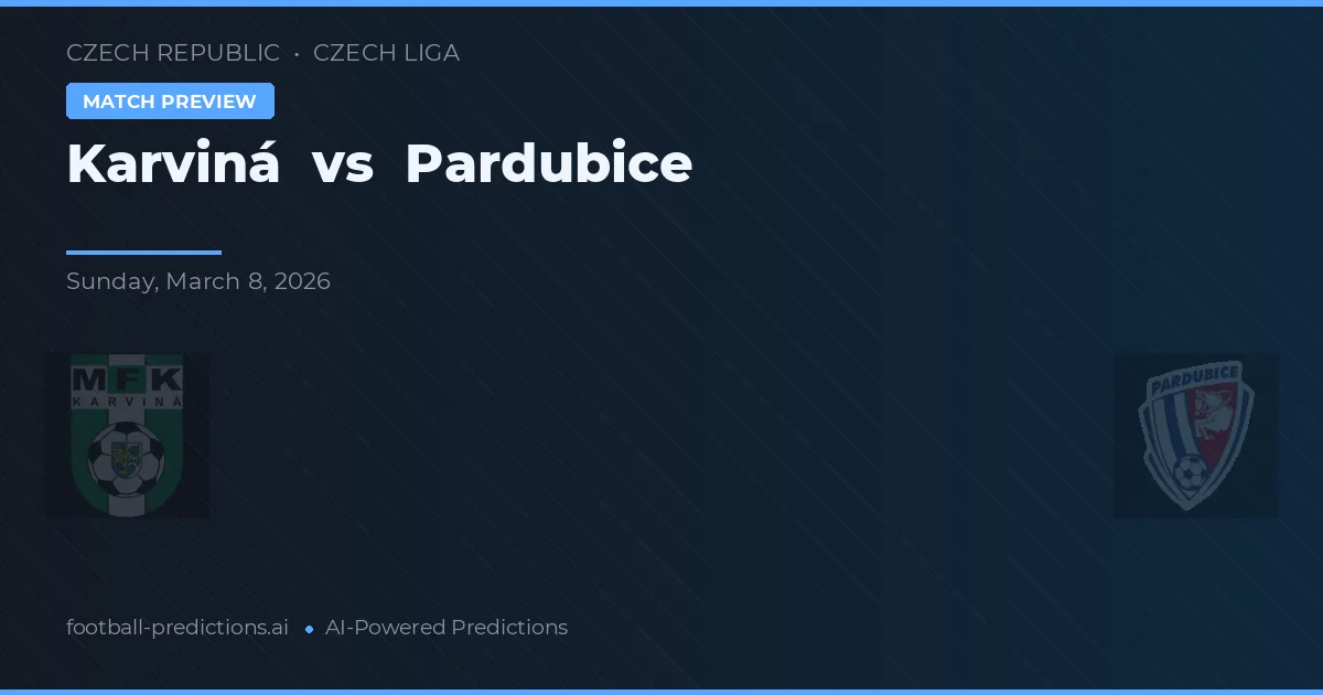 Karviná vs Pardubice — prognóstico e prévia do jogo