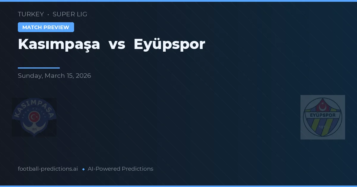 Kasımpaşa vs Eyüpspor — prognóstico e prévia do jogo