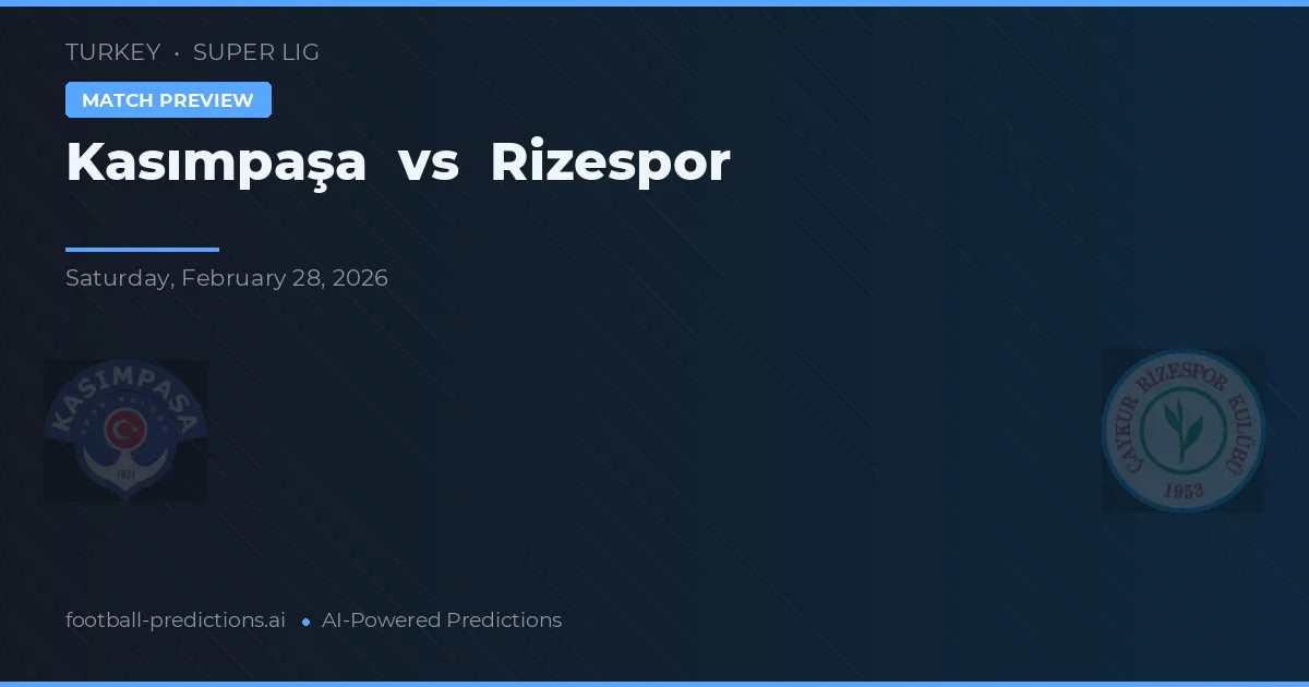 Kasımpaşa vs Rizespor — prognóstico e prévia do jogo