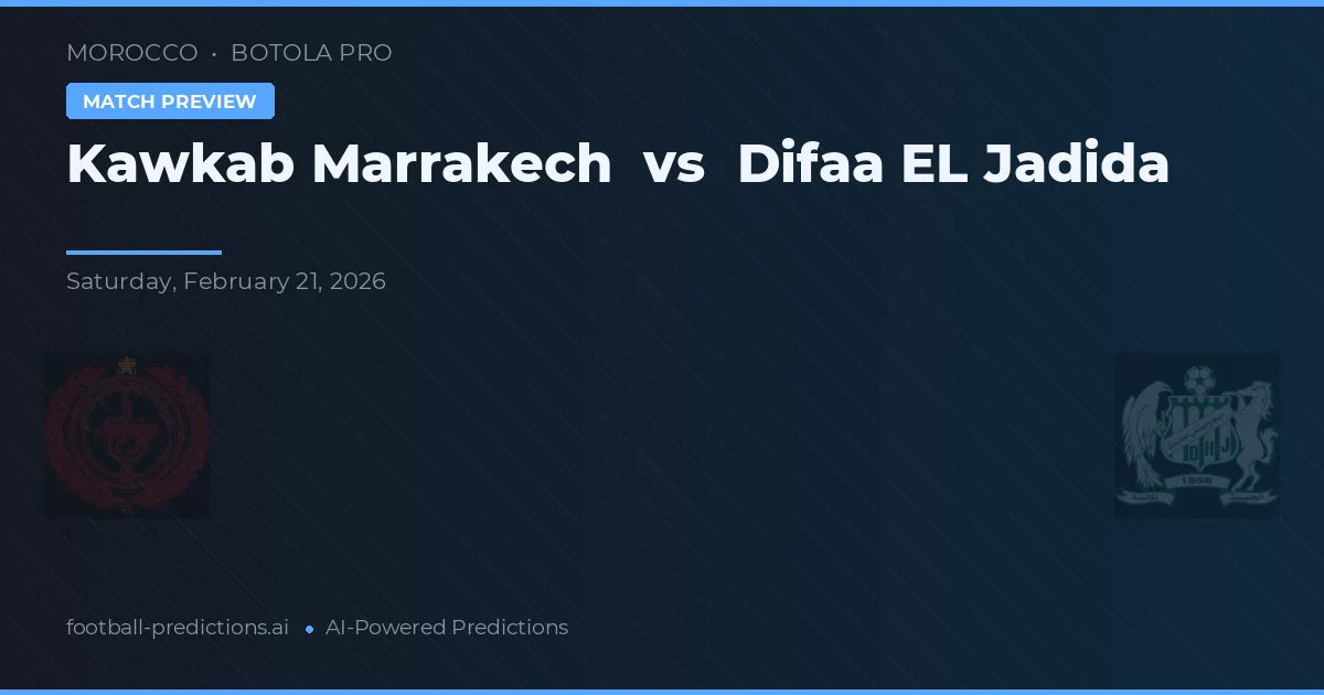 Kawkab Marrakech vs Difaa EL Jadida — prognóstico e prévia do jogo