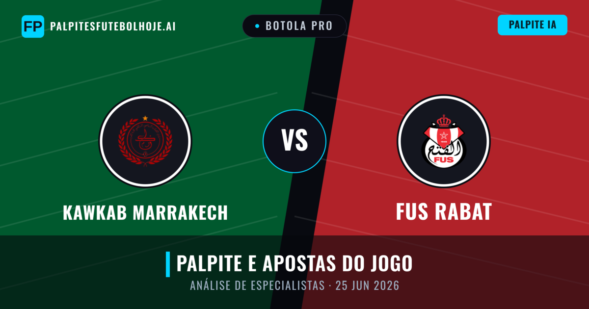 Kawkab Marrakech vs FUS Rabat — prognóstico e prévia do jogo