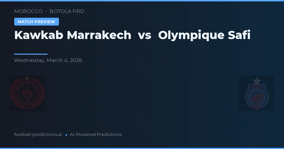 Kawkab Marrakech vs Olympique Safi — prognóstico e prévia do jogo
