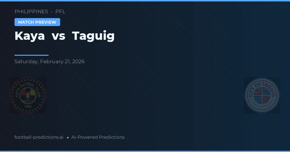 Kaya vs Taguig — prognóstico e prévia do jogo