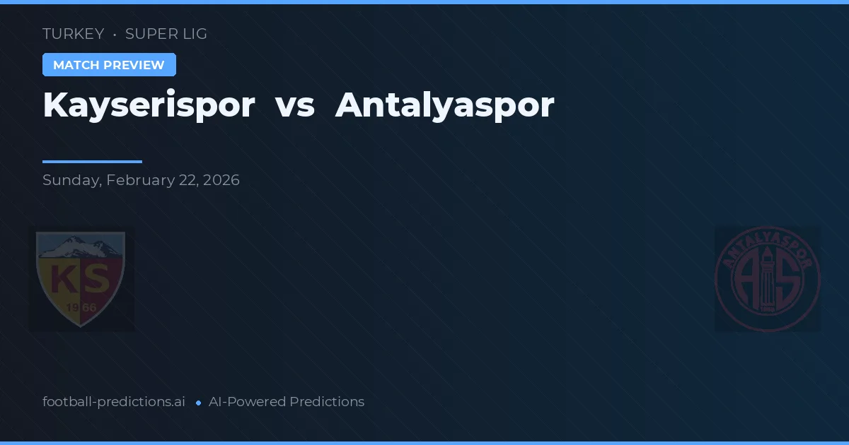 Kayserispor vs Antalyaspor — prognóstico e prévia do jogo