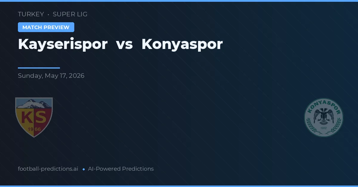Kayserispor vs Konyaspor — prognóstico e prévia do jogo