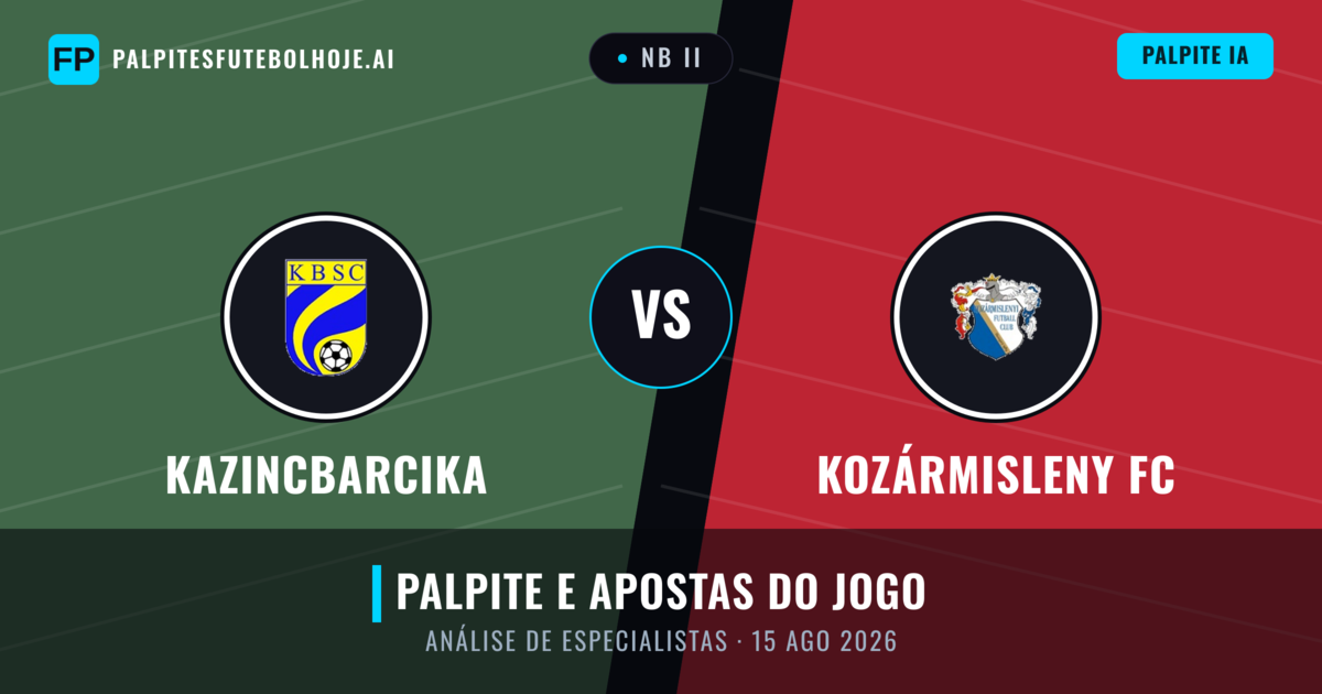 Kazincbarcika vs Kozármisleny FC — prognóstico e prévia do jogo