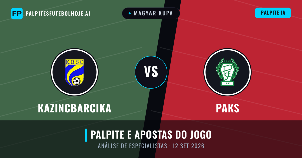 Kazincbarcika vs Paks — prognóstico e prévia do jogo