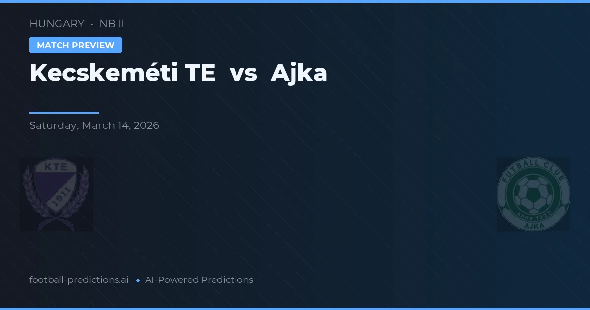 Kecskeméti TE vs Ajka — prognóstico e prévia do jogo
