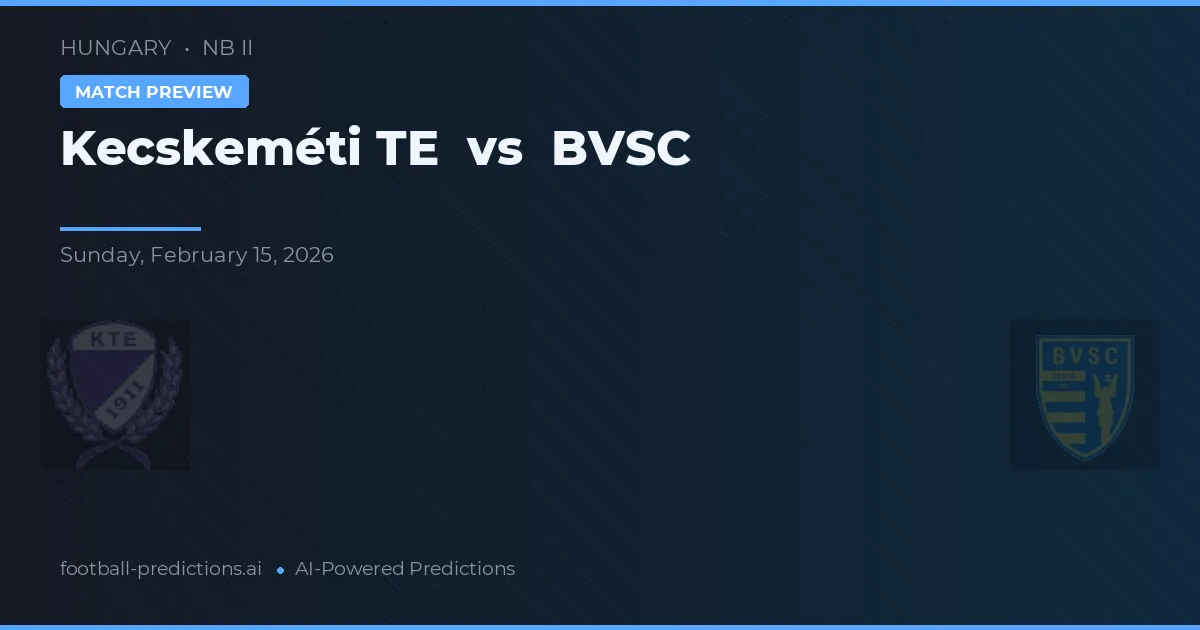 Kecskeméti TE vs BVSC — prognóstico e prévia do jogo