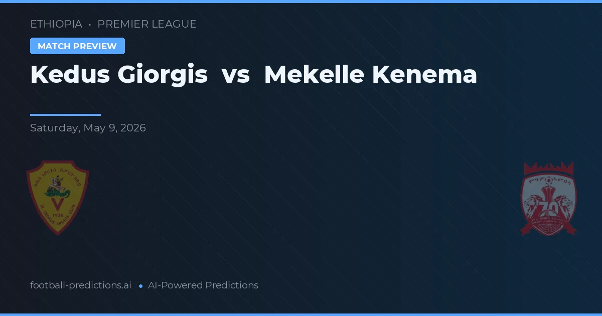 Kedus Giorgis vs Mekelle Kenema — prognóstico e prévia do jogo