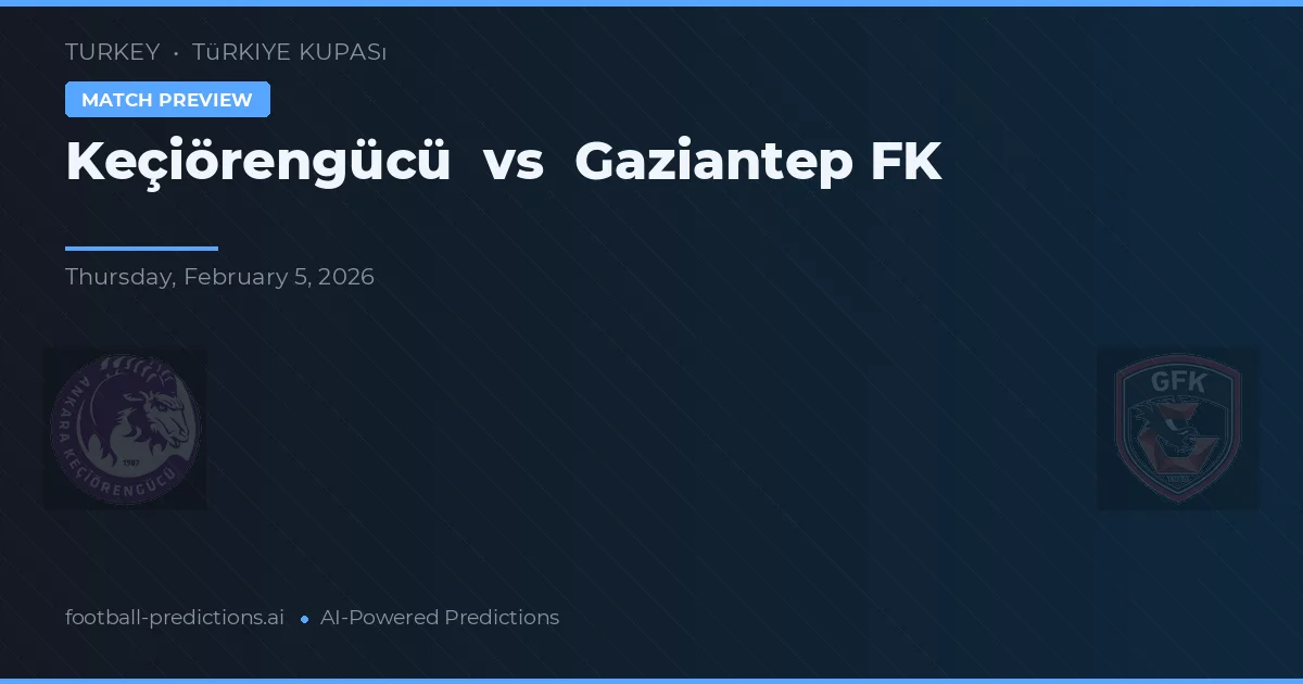 Keçiörengücü vs Gaziantep FK — prognóstico e prévia do jogo