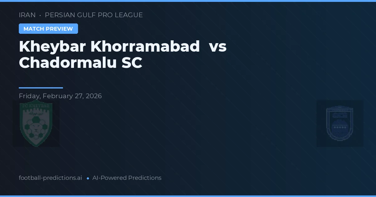 Kheybar Khorramabad vs Chadormalu SC — prognóstico e prévia do jogo