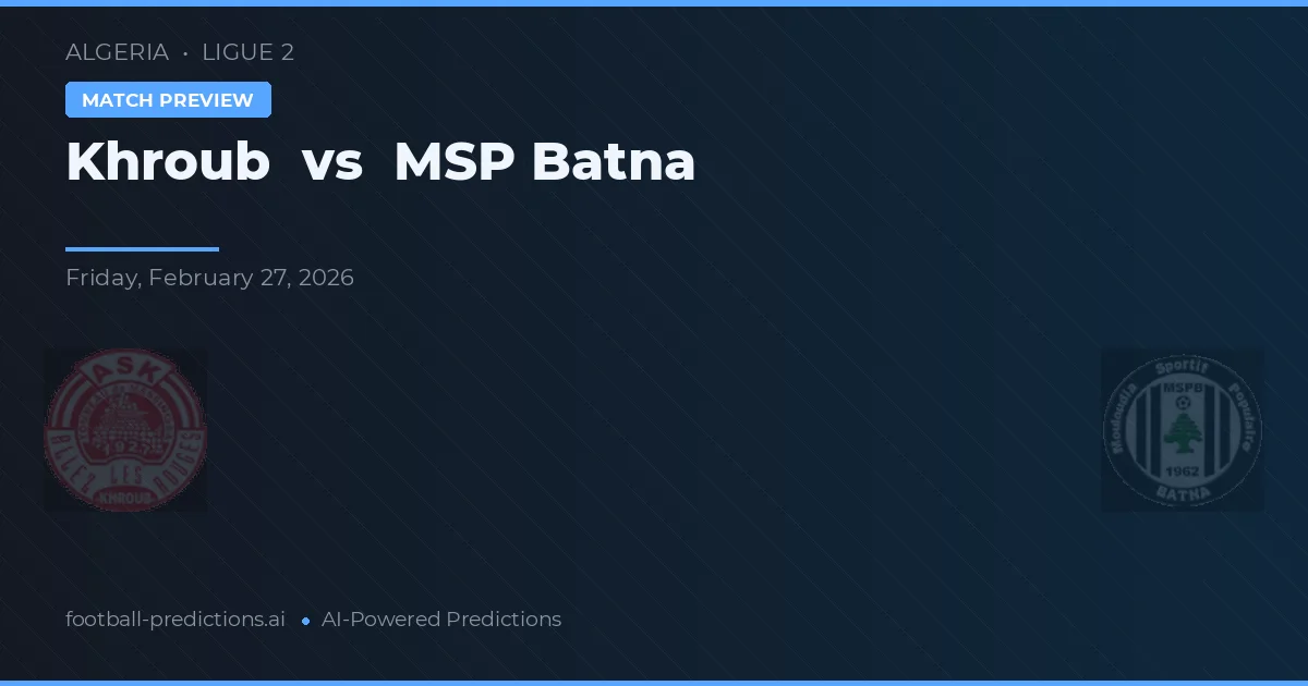 Khroub vs MSP Batna — prognóstico e prévia do jogo