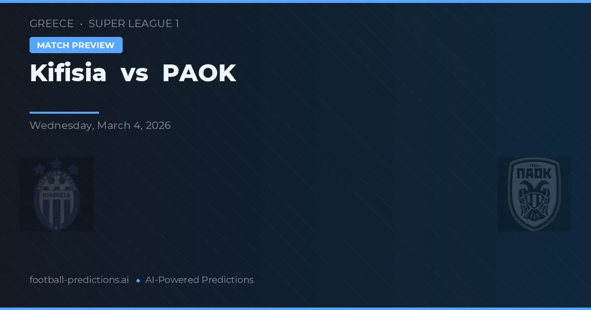 Kifisia vs PAOK — prognóstico e prévia do jogo